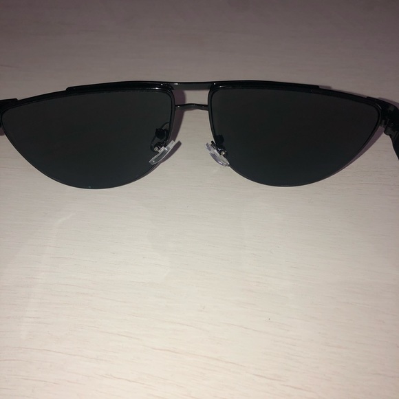 Classic Aviator Sunglasses Flat Top Mirrored Black - Picture 3 of 6